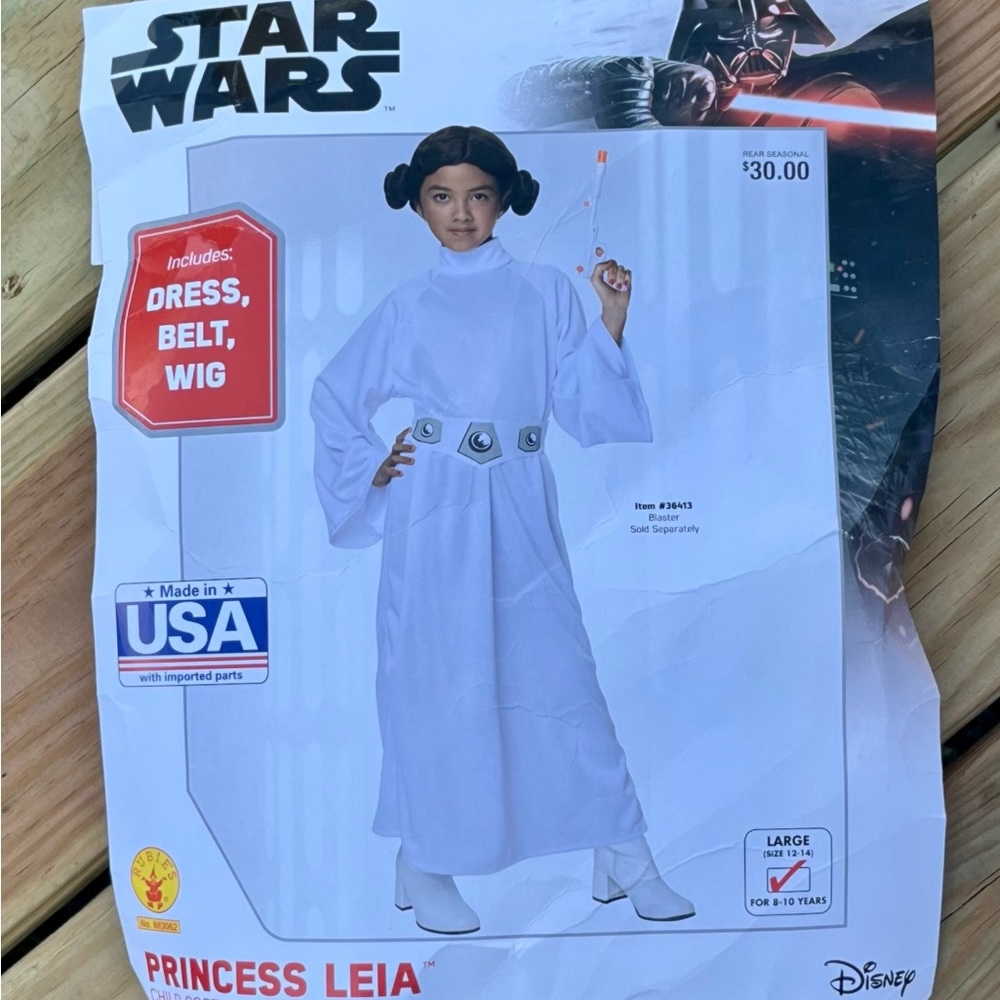 Disney Star Wars Princess Leia Rubies Costume Large 12-14